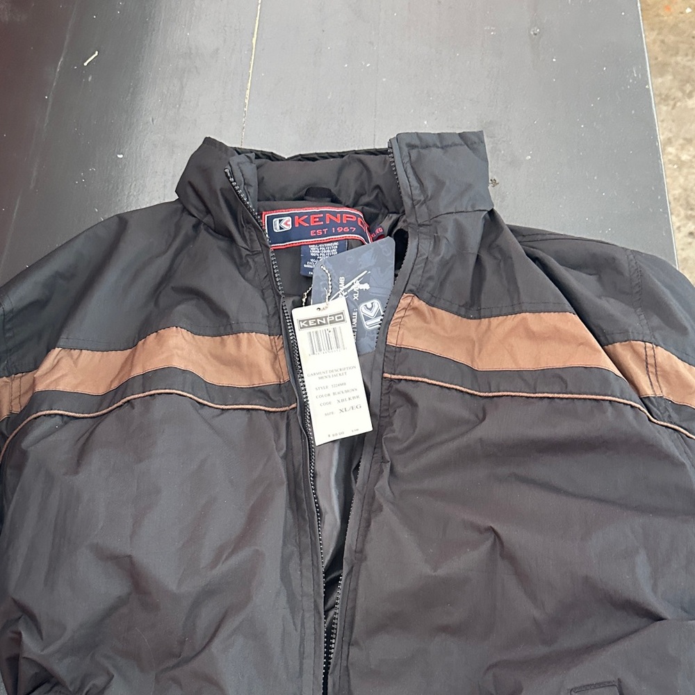 Kenpo Men's Black and Brown Windbreaker